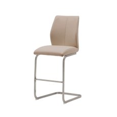 Alessi Counter Stool Brushed Steel White 3