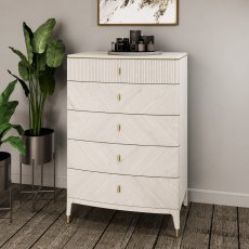 Diana 5 Drawer Tall Chest - Stone 2