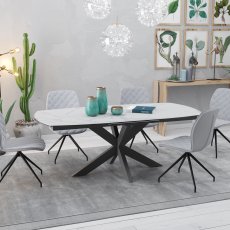 Pheonix Dining Table - Matt Marble 5