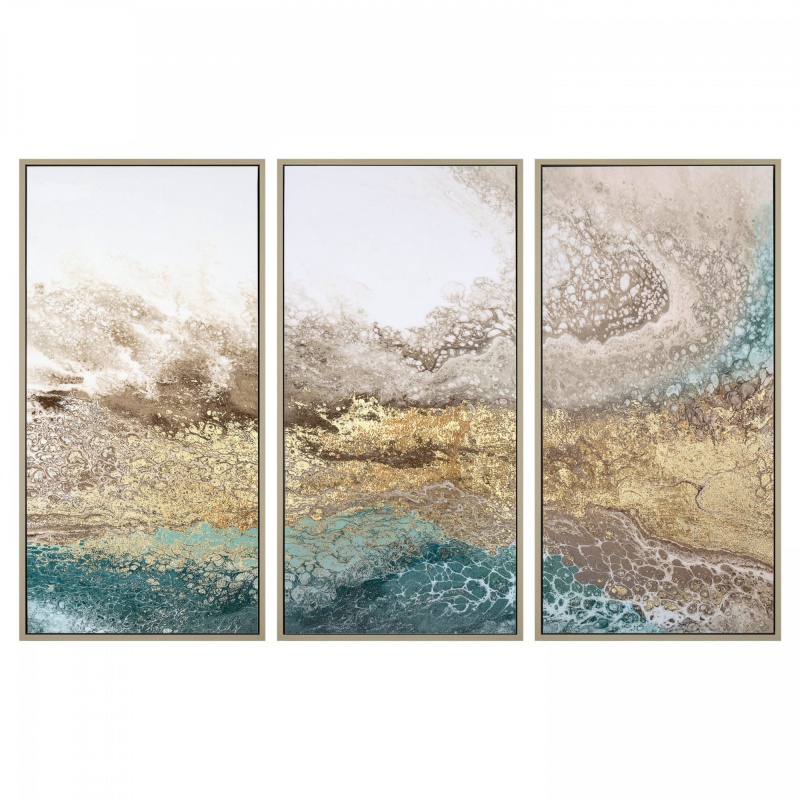 Serene Triptych Framed Canvas 1