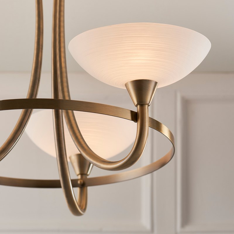 Lighting Antique Brass 3 Light Fitting Cookes Furniture