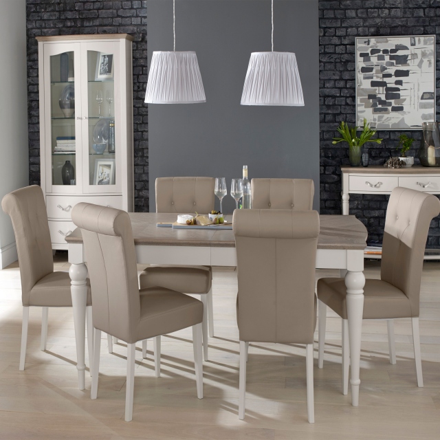 Geneva Dining Table 6 Chairs Cookes, Large Dining Chairs With Arms