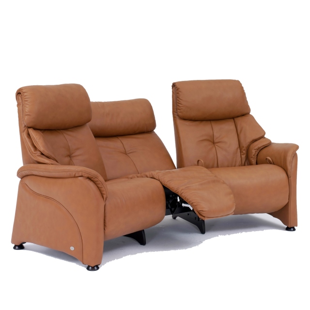 Chester Himolla Curved 3 Seater, Curved Leather Power Recliner Sofa