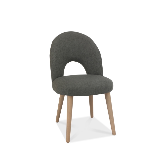 Cookes Collection Fino Scandi Oak, Oak And Grey Fabric Dining Chairs