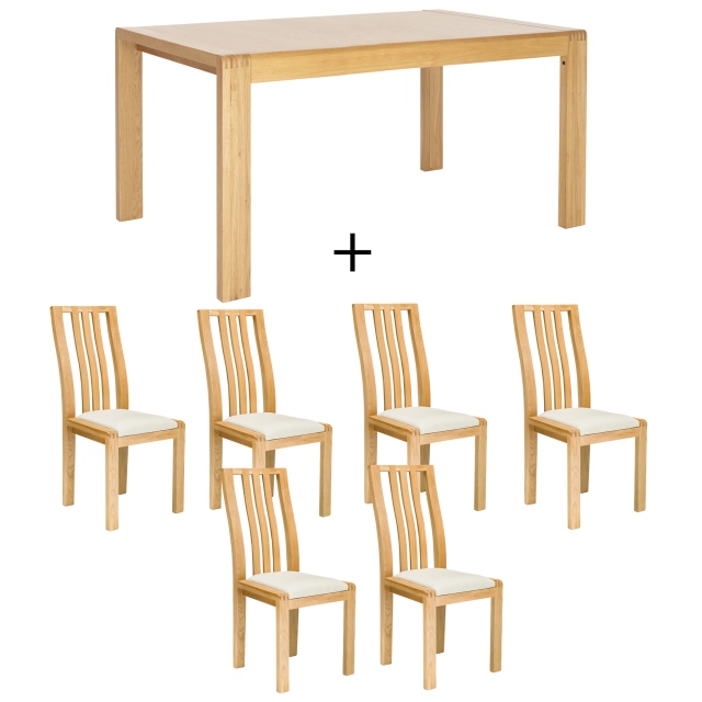 Ercol Bosco Medium Extending Dining Table and 6 Chairs 1
