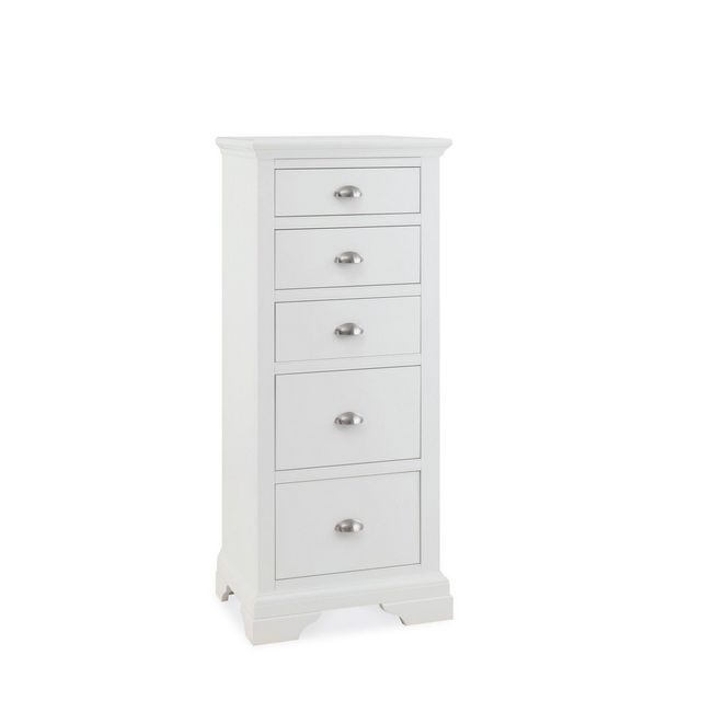 Cookes Collection Camden White Tall 5 Drawer Chest