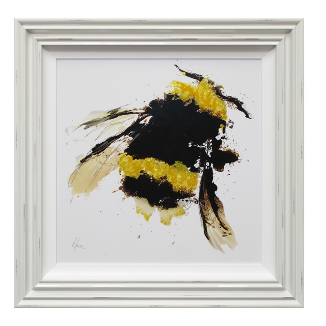 Scruffy Bumblebee Liquid Art I Framed Print 1