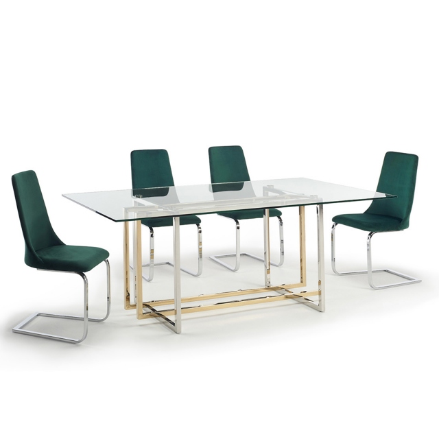 Select Dining Table and 4 Chairs Green 1