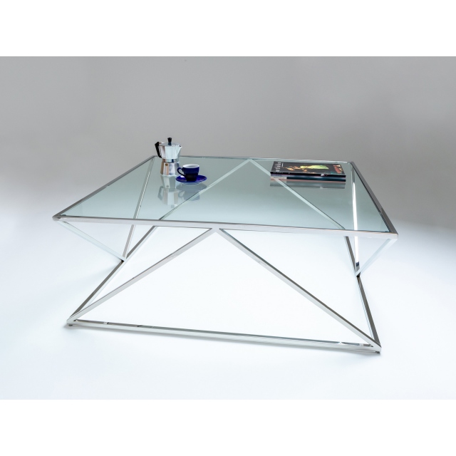 Metropolitan Square Coffee Table, Twist Glass Coffee Table