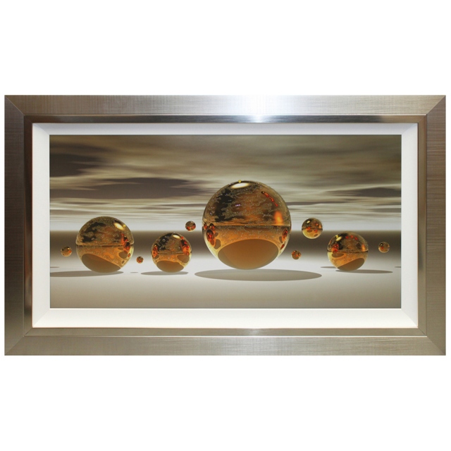 Complete Colour Golden Spheres Liquid Art