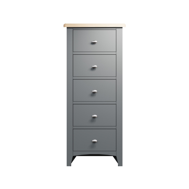 Cookes Collection Palma 5 Drawer Narrow Chest Grey 1