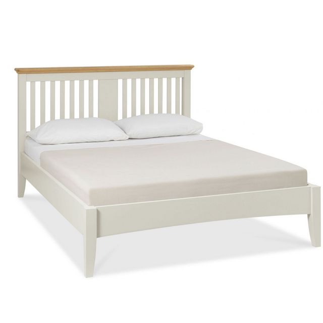  Cookes Collection Camden Soft Grey and Pale Oak Bedstead Double   