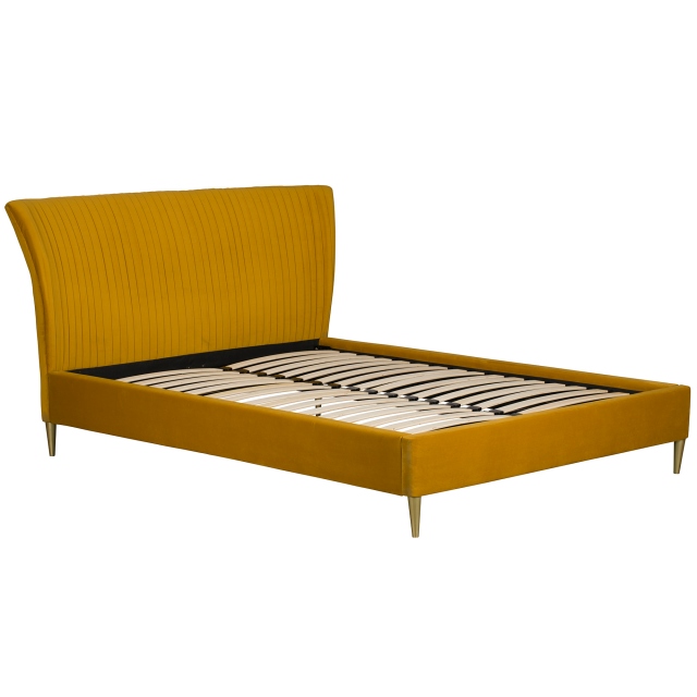 Cookes Collection Pleated Bedframe Tumeric 1