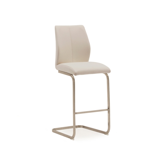 Alessi Bar Stool Brushed Steel Taupe 1