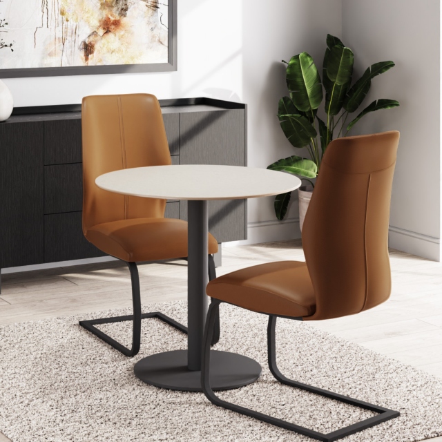 Quartz Circular Table & 2 Chairs 1