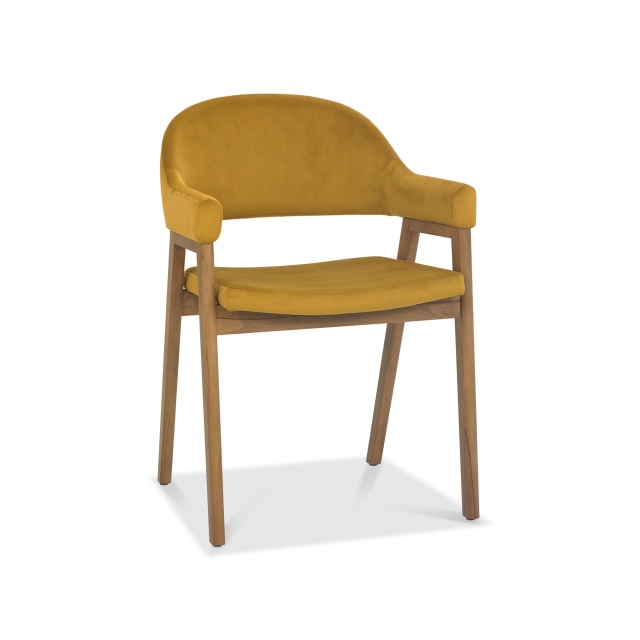 Clifton Upholstered Arm Chair - Mustard Velvet 1