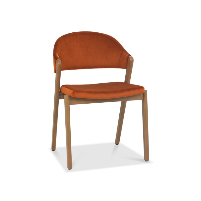 Clifton Upholstered Dining Chair - Rust Velvet 1