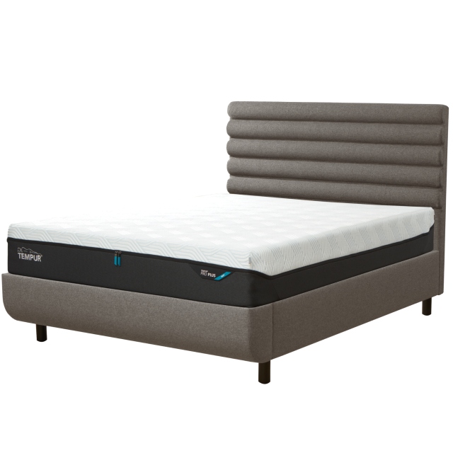 Tempur Arc Static Disc Bed with Vectra Headboard – Warm Stone 1