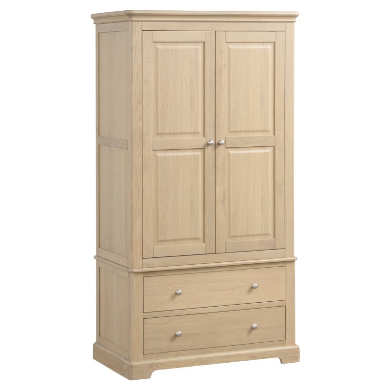 Linhay 2 Drawer Double Wardrobe - Oak 1