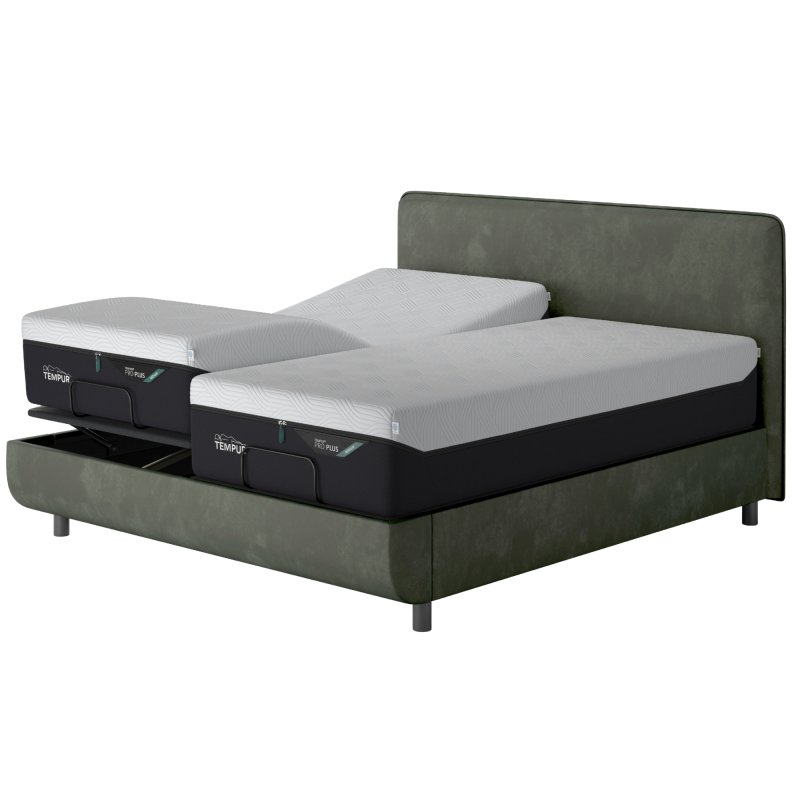 Tempur Ergo Smart Base with Form Headboard - Dark Green 1