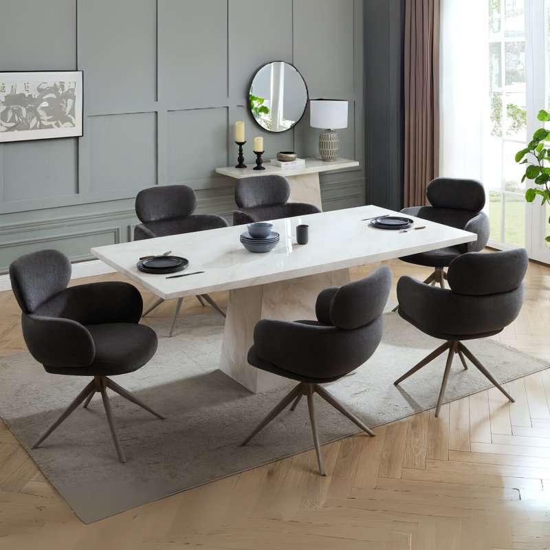 Alaric Dining Table & 6 Mocha Chairs 1