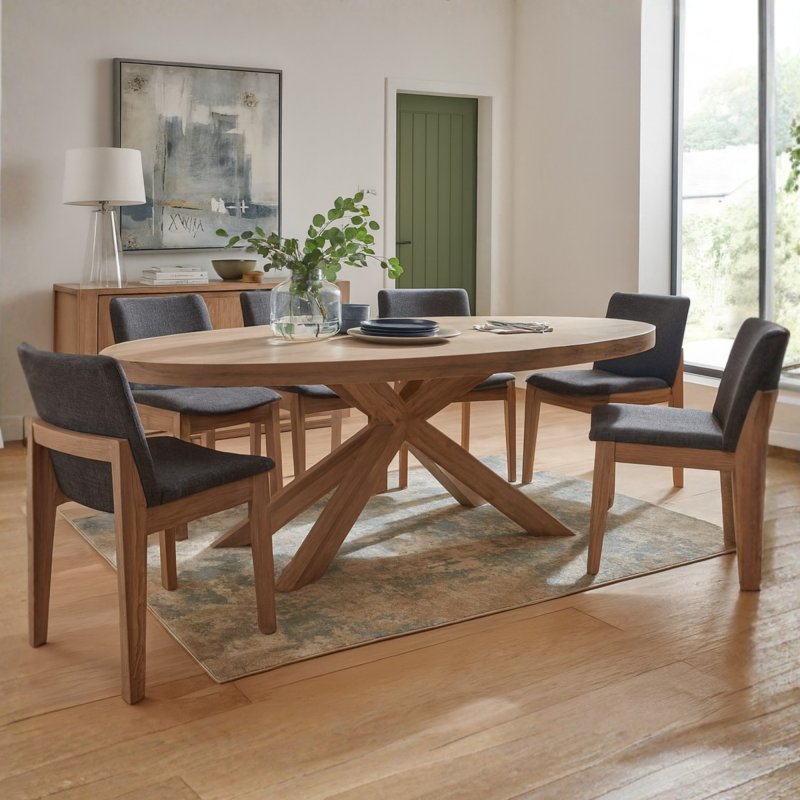 Fleur Medium Dining Table & 6 Chairs 1