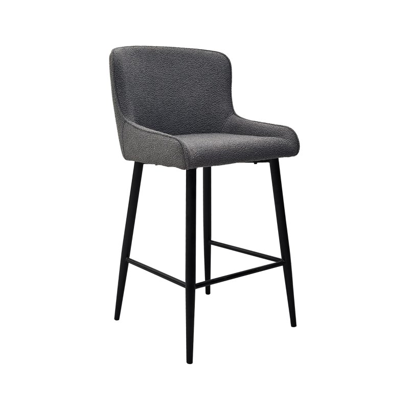 Grey Boucle Bar Stool 1