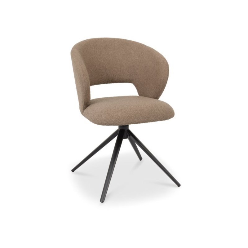 Beige Boucle Swivel Chair 1