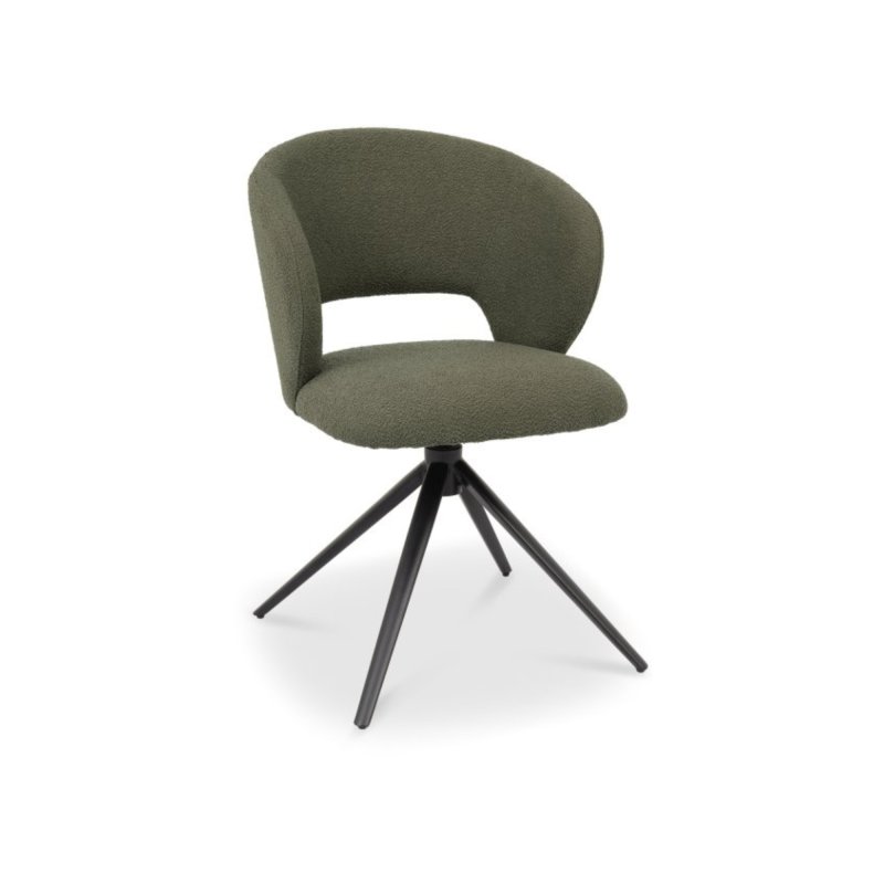 Green Boucle Swivel Chair 1