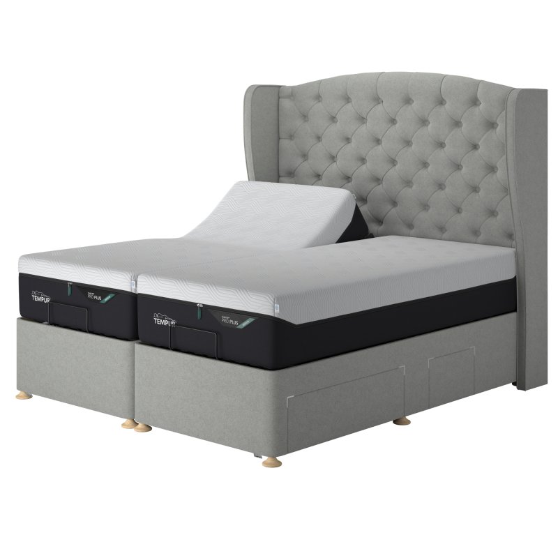 Tempur Sufffolk Adj Disc Divan Light Grey 1