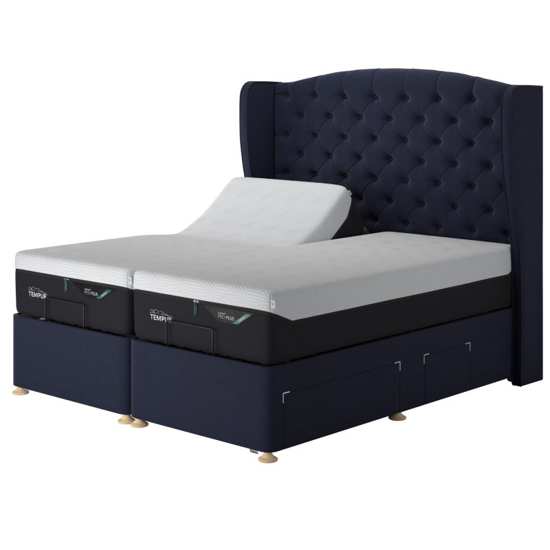 Tempur Suffolk Adj Disc Divan Dark Blue 1