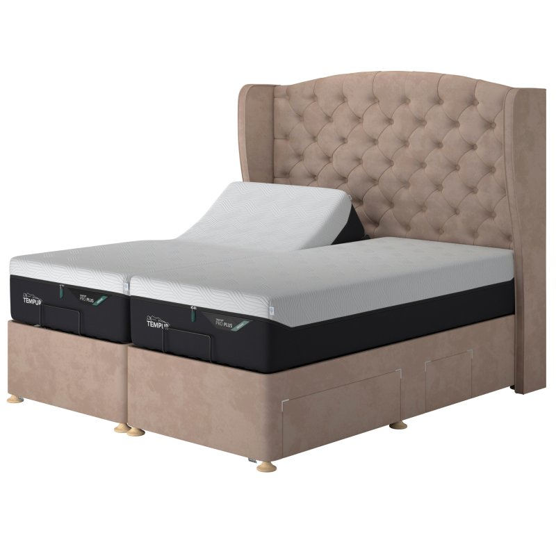 Temp Suffolk Adj Disc Divan Velv Stone 1