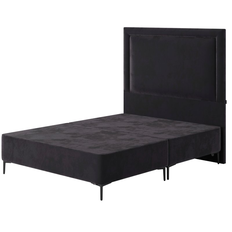 Temp Suffolk Slim Divan Base Coal Velvet 1
