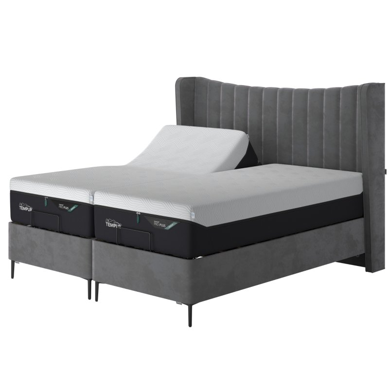 Temp Suffolk Slim Adj Disc Divan Armour Velvet 1