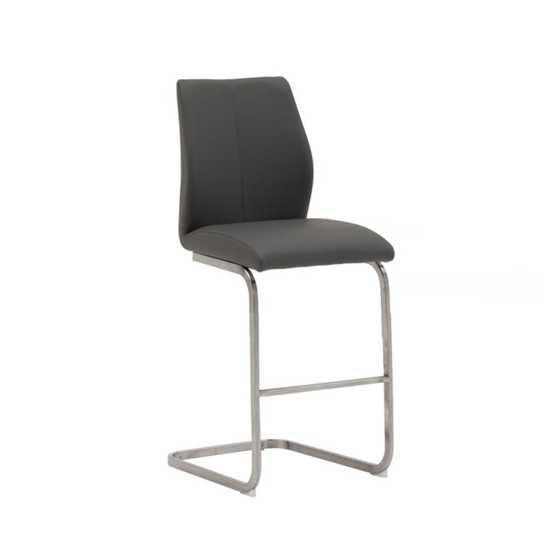 Alessi Counter Stool Brushed Steel Grey 1