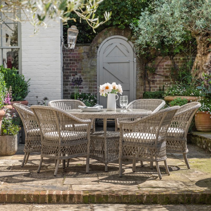 Menton 6 Seater Round Dining Set 1