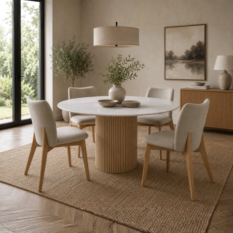 Rhys Round Table & 4 Susan Chairs 1