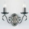 Antique Silver Wall Bracket with 2 Candles