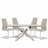 Anguilla Dining Table and 4 Taupe Chairs 1