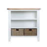 Cookes Collection London White Small Wide Bookcase