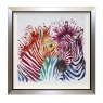 Party Zebras Liquid Art Framed Print 1