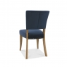 Cookes Collection Nantes Oak Dining Table and Blue Velvet Chairs 6