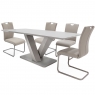 Cookes Collection Ralph Medium Dining Table & 4 Taupe Chairs