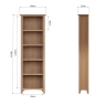 Cookes Collection Burnley Large Bookcase Dimensions