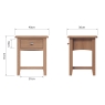 Cookes Collection 1 Drawer Lamp Table Dimensions