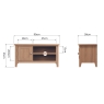 Cookes Collection Burnley TV Unit Dimensions