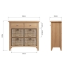 Cookes Collection Burnley 2 Drawer, 4 Basket Unit Dimensions
