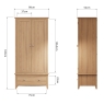 Cookes Collection Burnley Gents Wardrobe Dimensions