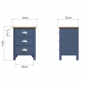 Cookes Collection Aston 3 Drawer Bedside Cabinet Dimensions