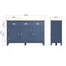 Cookes Collection Aston 3 Door Sideboard Dimensions